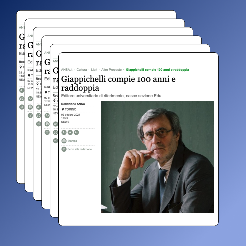 100 anni della Casa Editrice Giappichelli - Giuliano Giappichelli